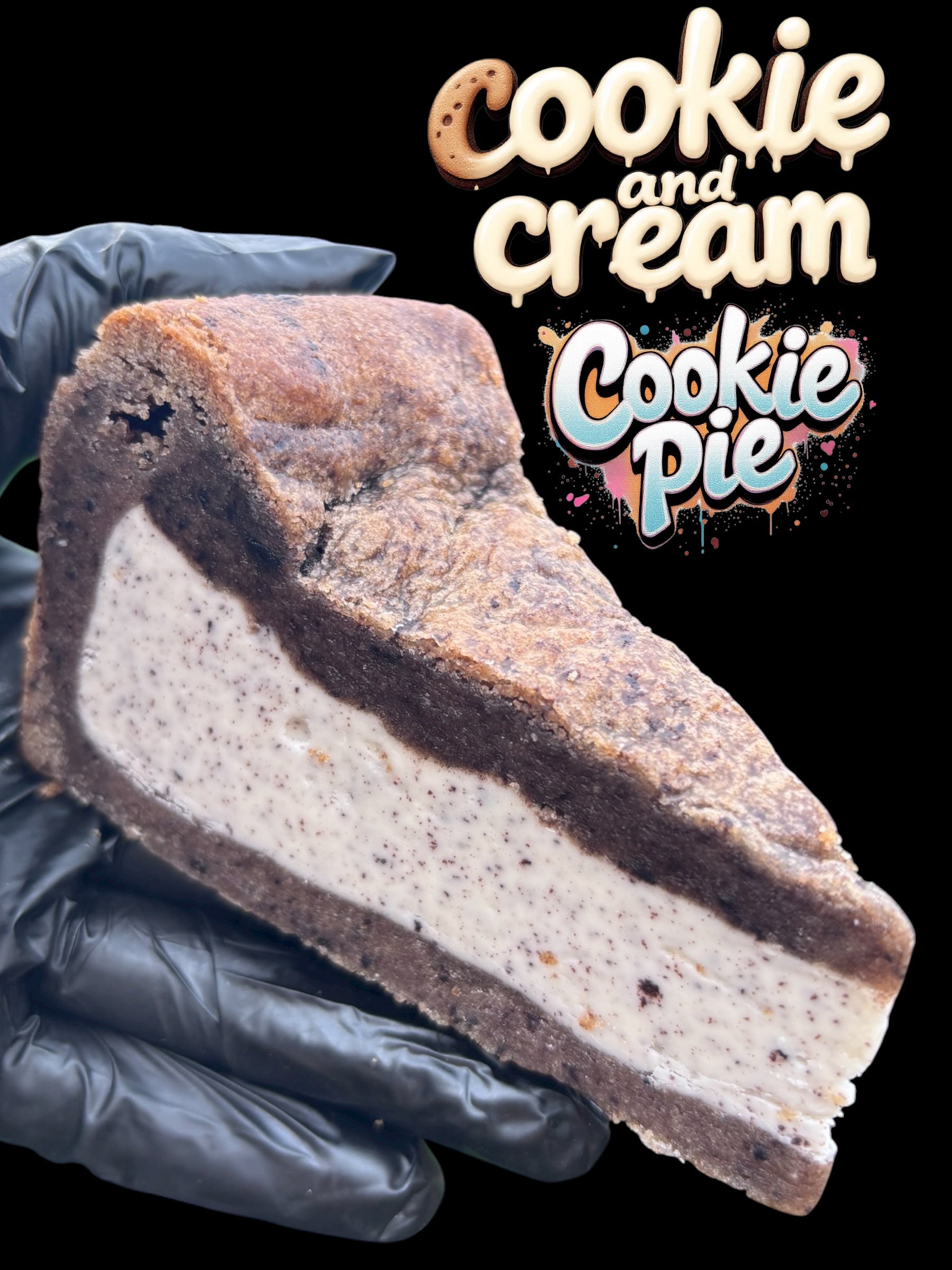 Oreo & Cookie And Cream Cookie Pie Slice!